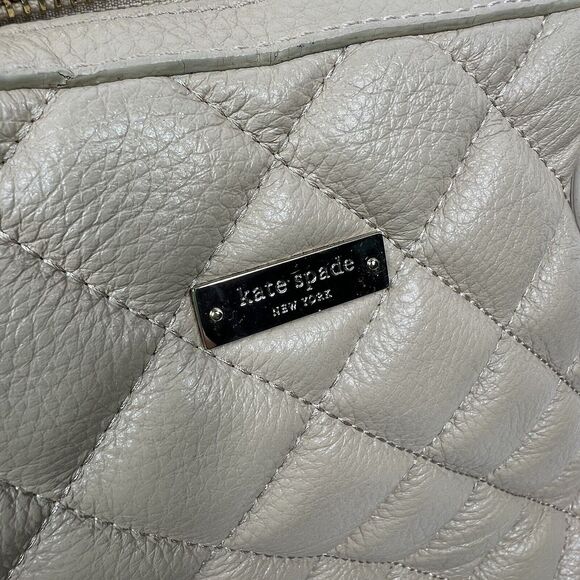 Kate Spade Georgina Gold coast Tan Cream Quilted Leather Satchel Bag Chain Bag - Picture 4 of 14